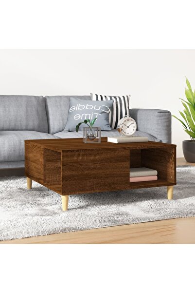 Concept Τραπεζάκι σαλονιού, καφέ δρυς, 80x80x36,5 εκ., επεξεργασμένο ξύλο