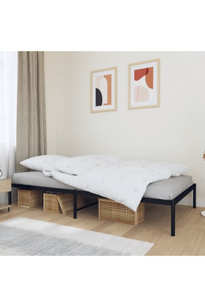 Concept Μεταλλικό πλαίσιο κρεβατιού, μαύρο, 107x203 εκ.