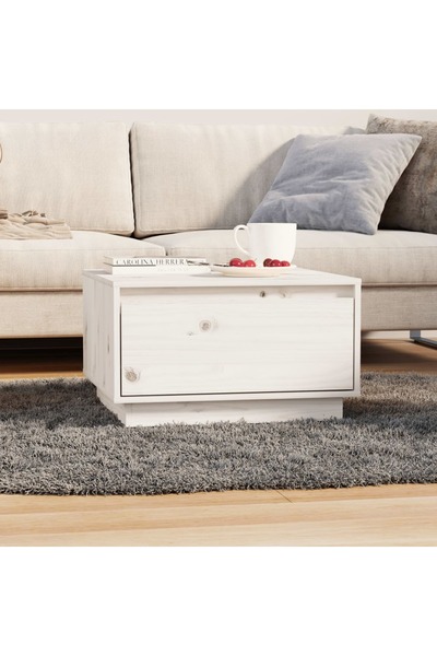 Concept Masă de cafea, albă, 55x56x32 cm, lemn masiv de pin