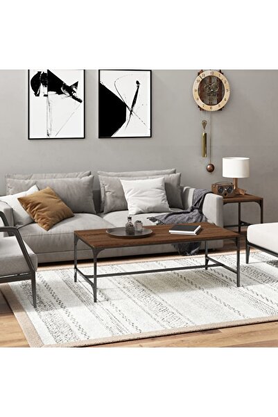 vidaxl Τραπεζάκι σαλονιού, καφέ δρυς, 100x50x35 εκ., επεξεργασμένο ξύλο