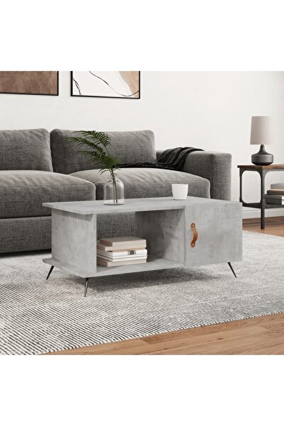 Concept Τραπεζάκι σαλονιού, γκρι σκυροδέματος, 90x50x40 εκ., επεξεργασμένο ξύλο