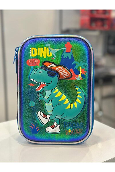 Liya's Gift Eva Kabartmalı Kalem Kutusu Dinozor Figürlü Kalemlik