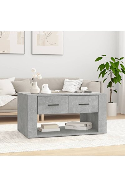 Concept Masă de cafea, gri beton, 80x50x40 cm, lemn compozit