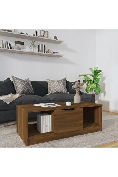 Concept Τραπεζάκι σαλονιού, καφέ δρυς, 102x50x36 εκ., επεξεργασμένο ξύλο