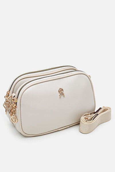 Cochines Ženska krem boja Klasya Koža torba sa tri odjeljka, dnevna, moderna,...