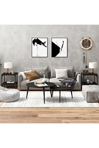 vidaxl Măsuțe laterale, 2 buc., negre, 40x40x40 cm, lemn prelucrat