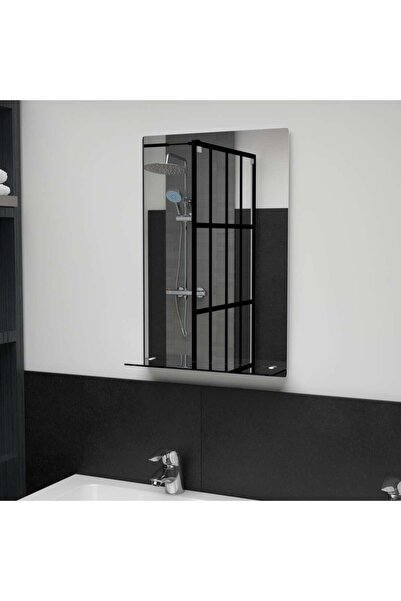 Concept Oglindă de perete cu raft, 40 x 60 cm, sticlă securizată