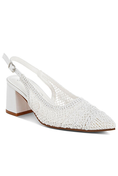 london Rag Women's Woven Design Slingback Sandal in White