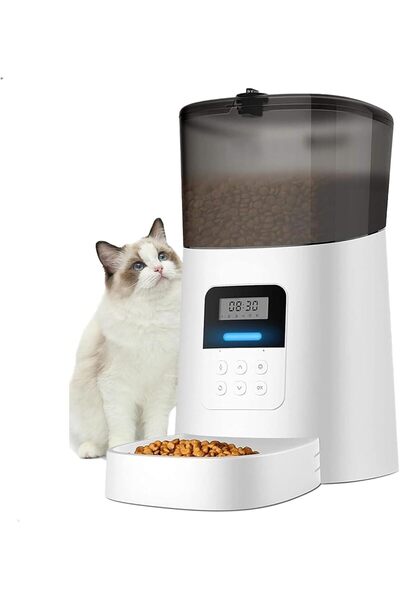 Arabest وعاء طعام أوتوماتيكي للقطط، غطاء بقفل لولبي، مؤشر LED، تصميم مانع للا...