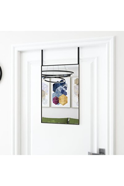 Concept Oglindă pentru ușă, negru, 40x60 cm, sticlă și aluminiu