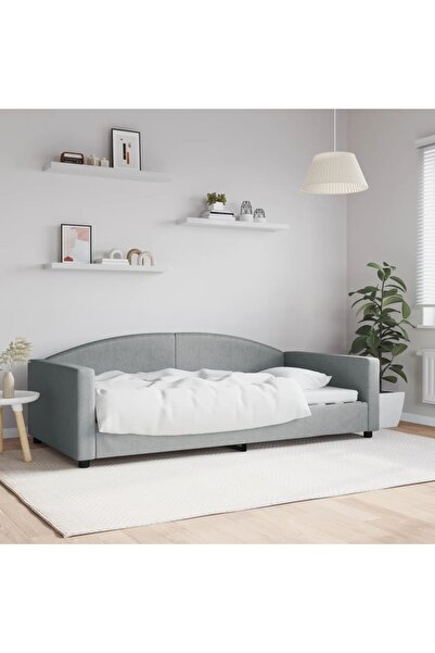 Concept Σκελετός κρεβατιού, ανοιχτό γκρι, 100 x 200 εκ., ύφασμα