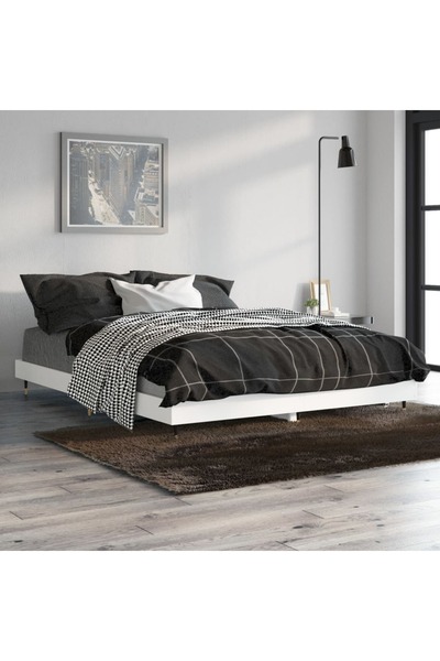 Concept Cadru de pat, alb, 135x190 cm, lemn prelucrat