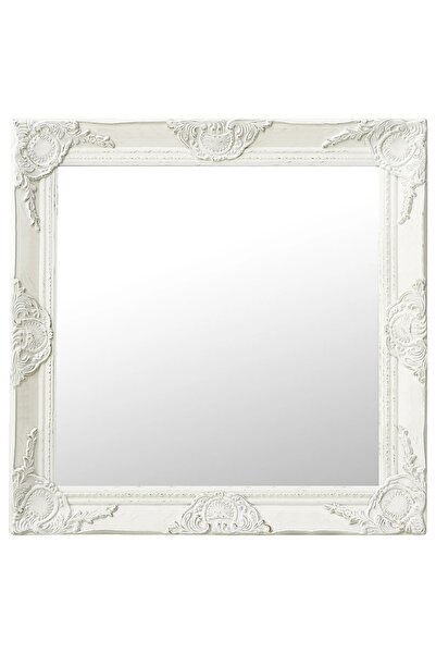Concept Καθρέφτης τοίχου σε μπαρόκ στιλ, λευκός, 60 x 60 εκ.