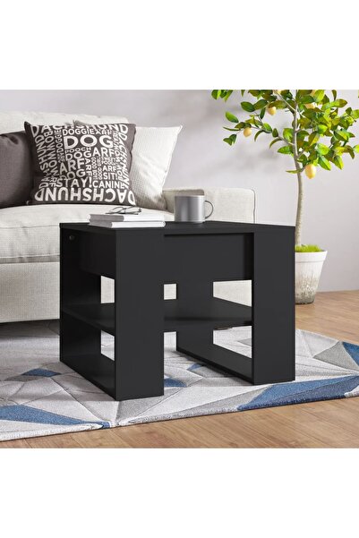 Concept Τραπεζάκι σαλονιού, μαύρο, 102x55x45 εκ., επεξεργασμένο ξύλο