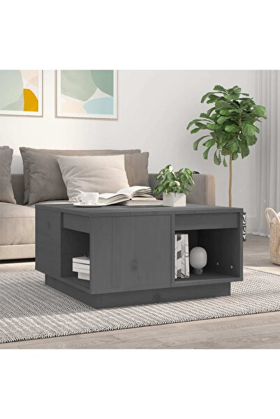 Concept Masă de cafea, gri, 60x61x32,5 cm, lemn masiv de pin