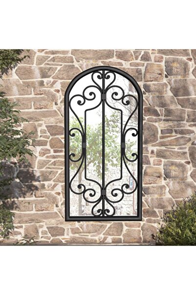 Concept Καθρέφτης κήπου, μαύρος, 70x30 cm, σίδερο, εξωτερική χρήση