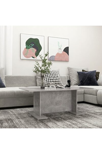 Concept Τραπεζάκι σαλονιού, γκρι σκυροδέματος, 103,5 x 60 x 40 εκ., μοριοσανίδα