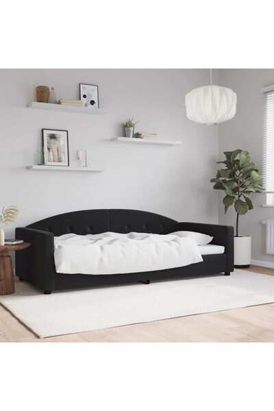 Concept Κρεβάτι ημέρας, μαύρο, 90x200 εκ., Βελούδο