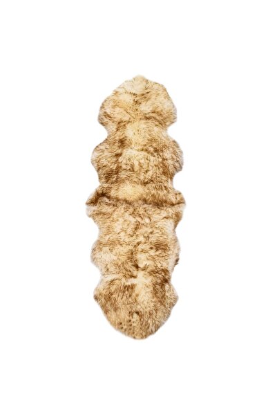 Concept Covor din blană de oaie, maro melanj, 60 x 180 cm