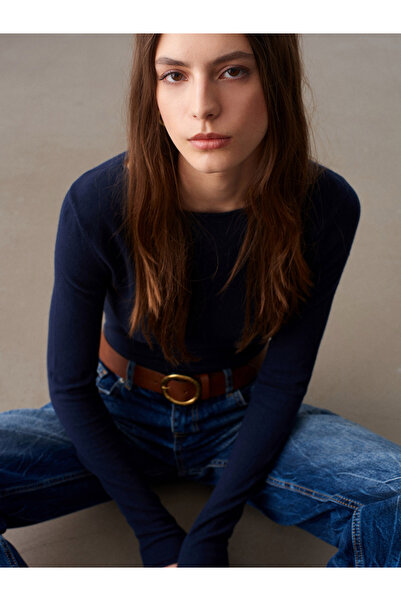 Dilvin 10840 Kayık Yaka Cashmere Pack Ultra Lightweight Knitwear Sweater-Navy...