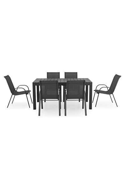 Maison Mex Garden/terrace set 6 chairs and outdoor table ENCORE/BASIC, anthra...