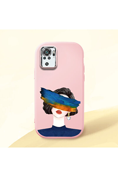 Hontinga Redmi Note 10S Compatible Camera Protected Pink Soft Silicone Phone ...