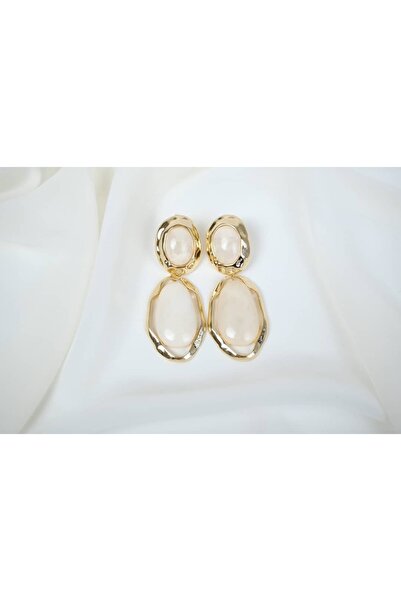 ATELİER TUĞBA Bkp105 Black Double Stone Hanging Earrings Black (Length 70 mm)