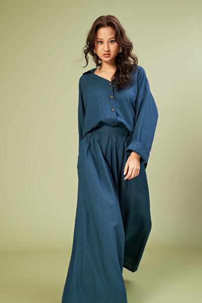 Nisan Linen Mixed Baggy Pants