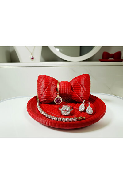 DU&ER Jewelry Tray with Heart and Bow Design – Decorative Organizer Catch-All...