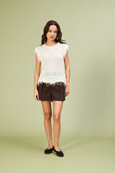 Nisan Tricot Sweater with Tassel Details