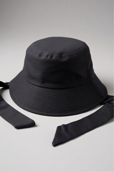 Mollycrush Women's Black Bucket Hat with under Chin Tie Detail |   Cotton Lu ...