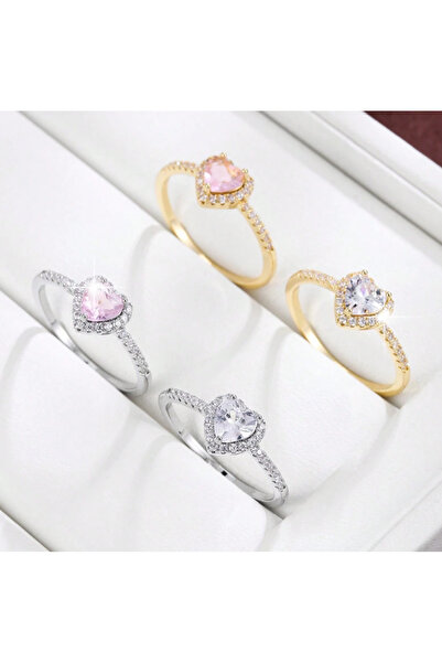 Ervalina Zircon Heart Brand Model Women's Ring (Adjustable.)