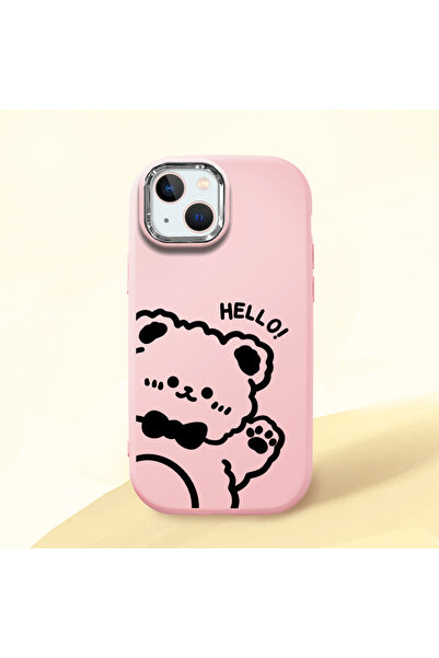 Hontinga iPhone 13 Compatible Camera Protected Pink Soft Silicone Phone Case ...