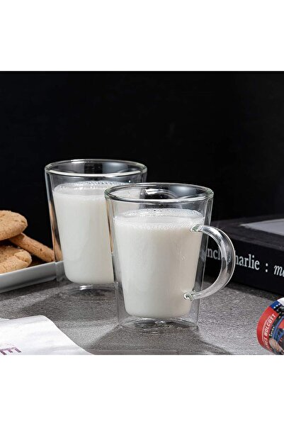 Blackstone Double Wall Espresso Glass Cups 100ml Set of 2, Clear Arabic Coffe...