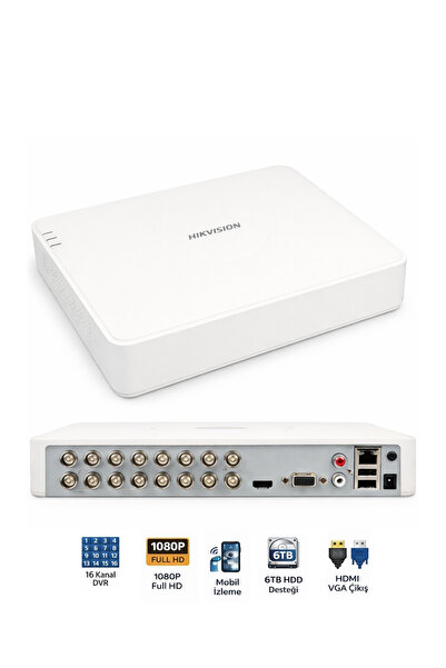 Hikvision DS-7116HGHI-M1 Turbo HD DVR 16 Kanal Güvenlik Kayıt Cihazı