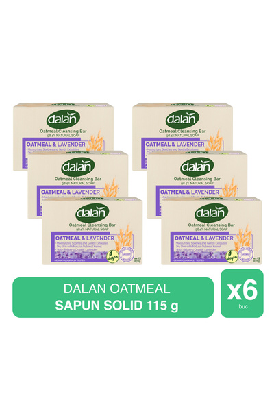 Dalan Oatmeal and Lavender Solid Soap 115g x 6 Pieces