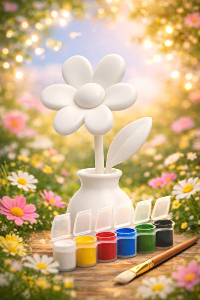 EB Handmade Workshop Mini Papatya Boyama Seti – Dekoratif Saksı & Akrilik Boy...