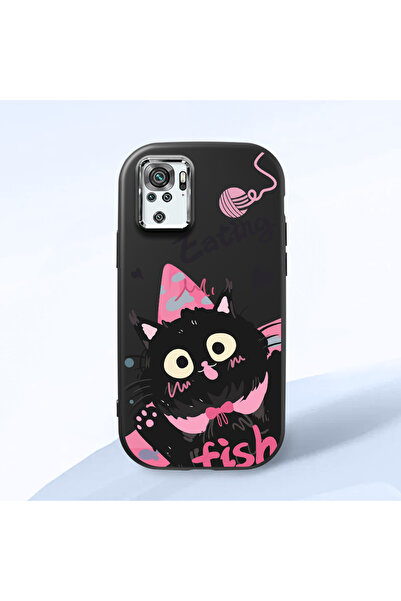 Hontinga Redmi Note 10S Compatible Camera Protected Black Soft Silicone Phone...