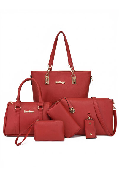 Magdeal Set of 6 Bags Made of Eco- Leather , Grained Pattern