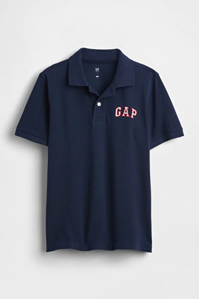 GAP Polo pentru băieți, cu logo detaliat, din pique, bleumarin tricou