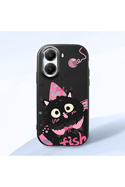 Hontinga Poco X7 Pro Compatible Camera Protected Black Soft Silicone Phone Ca...