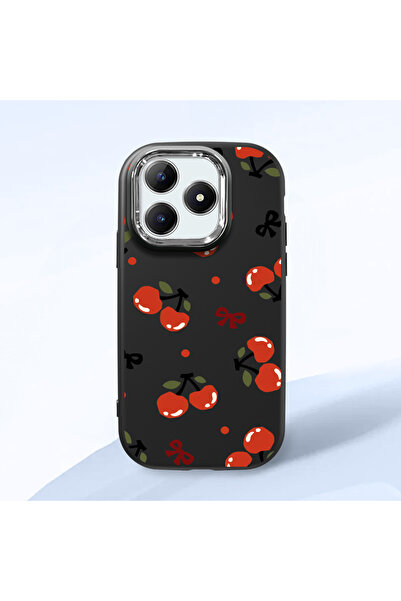 Hontinga حافظة هاتف من السيليكون الناعم باللون الأسود متوافقة مع كاميرا Realm...