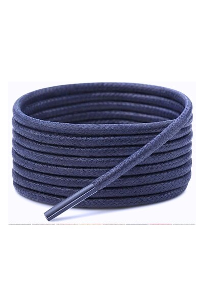 ipekbazaar 150 cm Round Waxed Laces, Sports Classic Shoelaces, 1 Pair Navy Blue