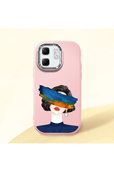 Hontinga حافظة هاتف من السيليكون الناعم باللون الوردي متوافقة مع كاميرا Infin...