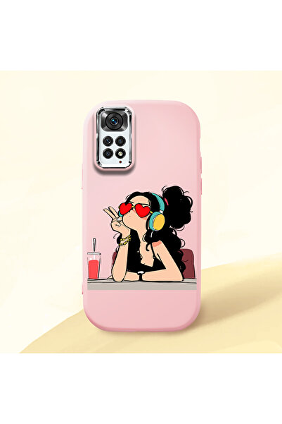 Hontinga Redmi Note 11S Compatible Camera Protected Pink Soft Silicone Phone ...