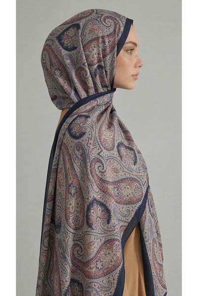 Karaca Saphi̇ra D Patterned Cotton Shawl - Dark Blue
