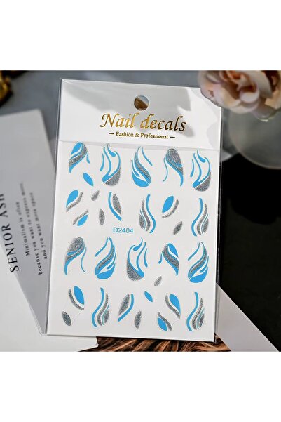 delis Стикери за нокти Marquise, STICKER56, Син/Сребрист