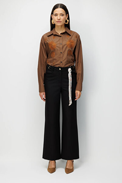 Ekol Wide Leg Trousers with Metal Accessories 4010