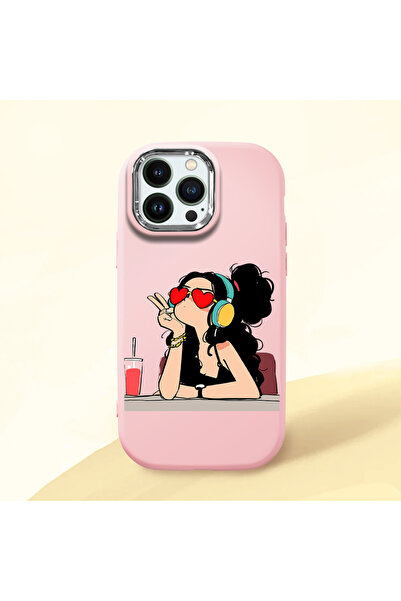 Hontinga حافظة هاتف من السيليكون الناعم باللون الوردي متوافقة مع هاتف iPhone ...