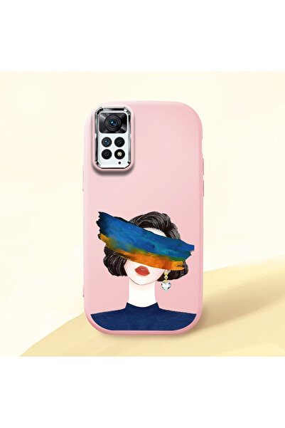 Hontinga Redmi Note 11 Pro Compatible Camera Protected Pink Soft Silicone Pho...